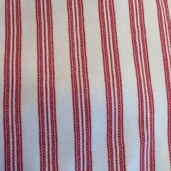 Petite Plume Pima Pajama Set In Antique Red Size Large Striped Embroidered EUC - Picture 15 of 16